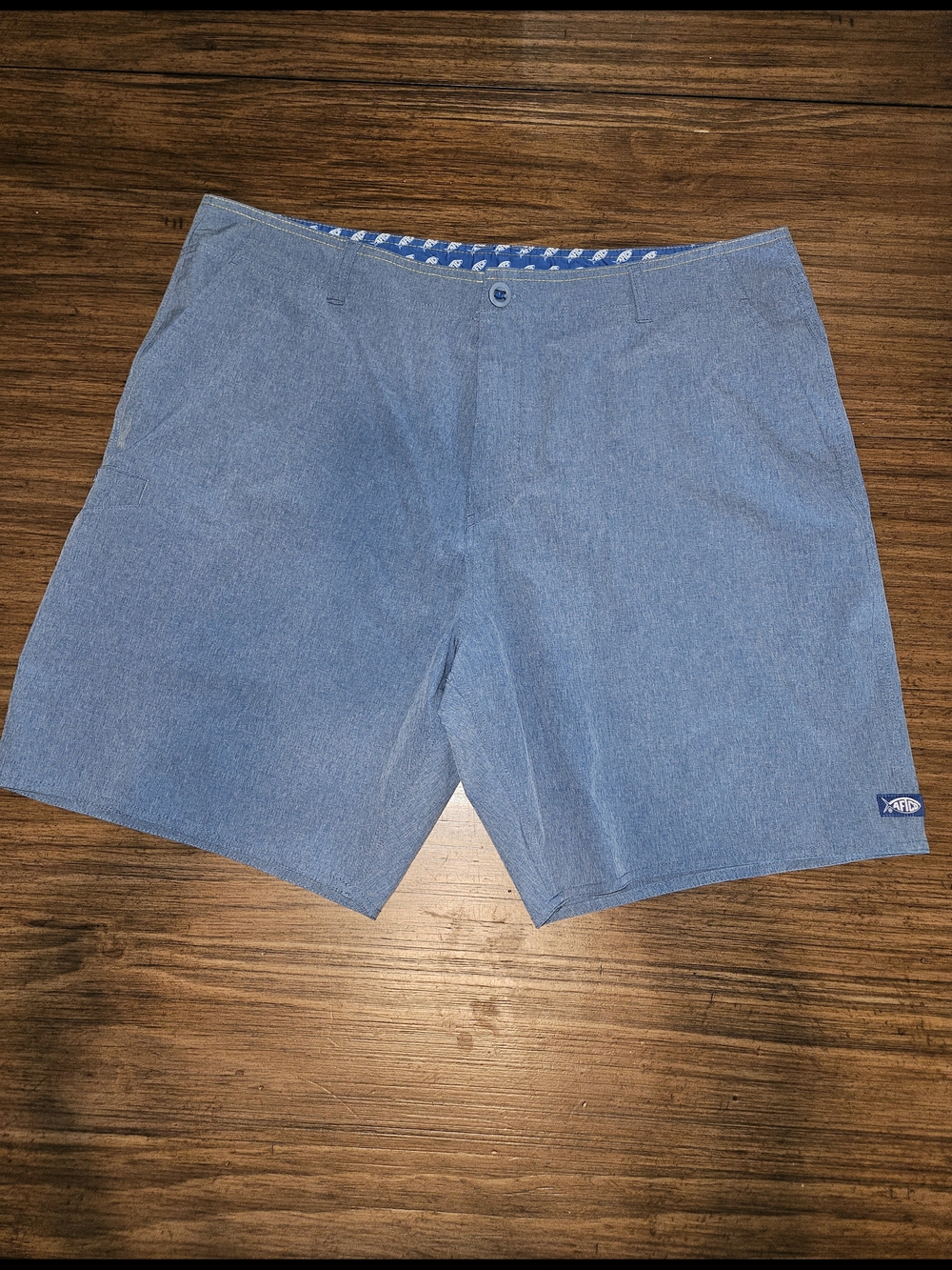 AFTCO Mens Blue Hybrid Shorts Size 38